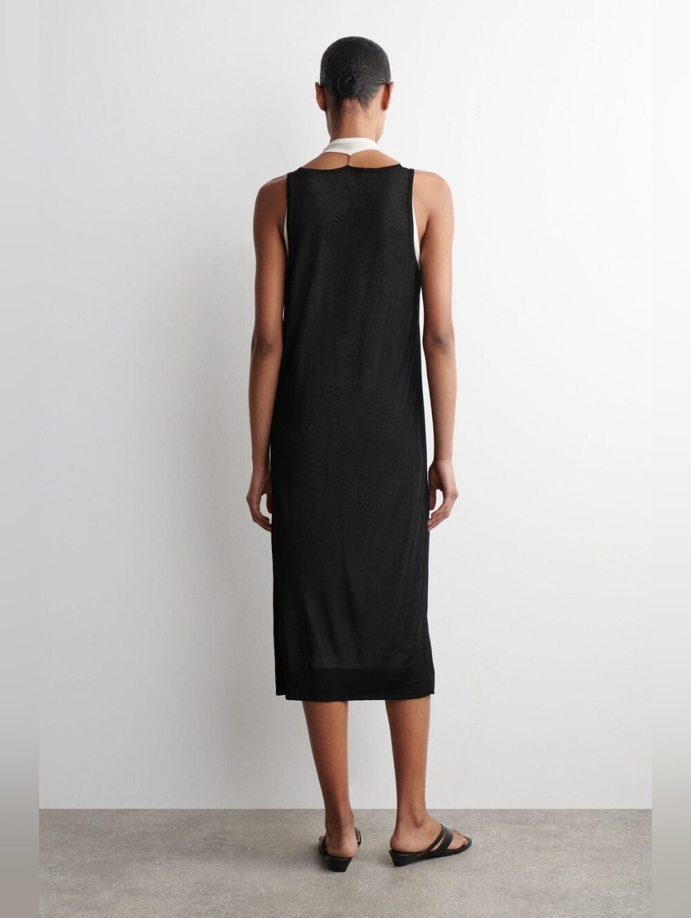 COS Black and White Layered Knitted Midi Dress XS - Picture 4 of 12